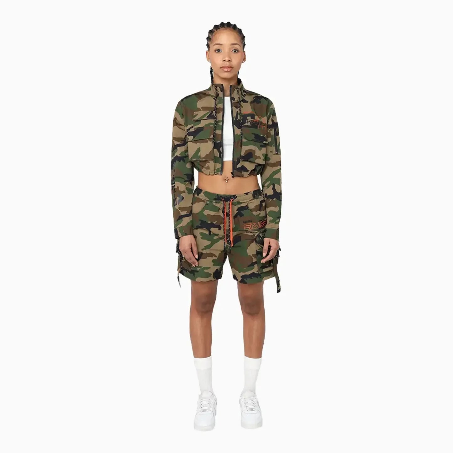 Women's Utility Nylon Printed Outfit