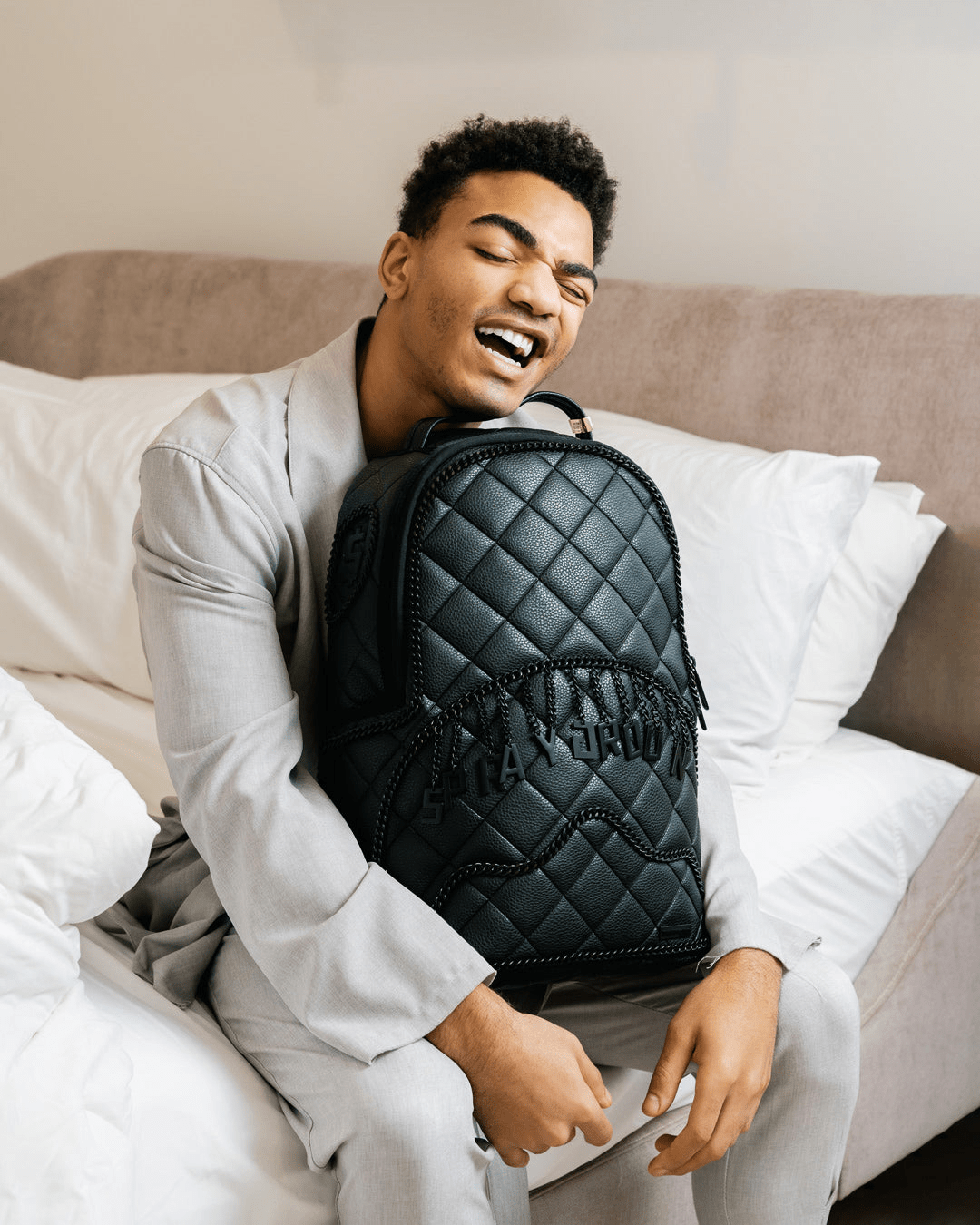 Quilted Logo Backpack