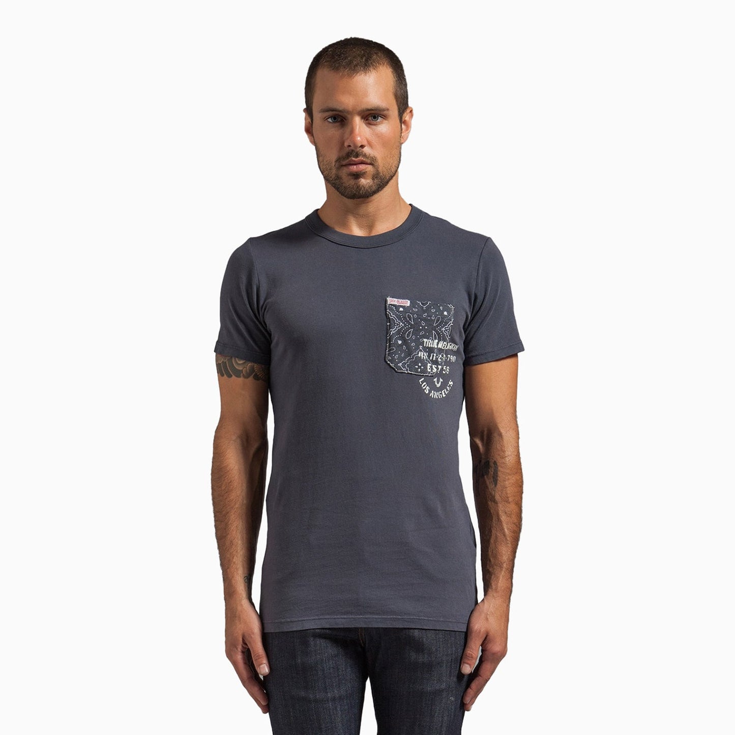 Men's Bandana Buddha Pocket T Shirt