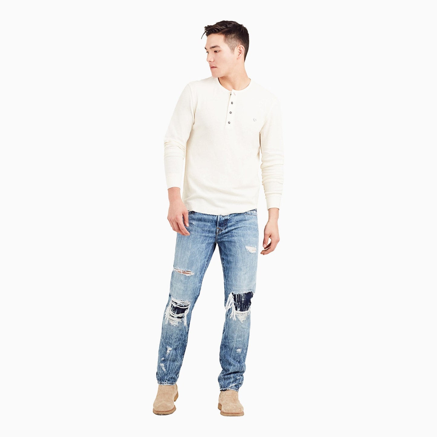 Men's Rocco Skinny Destroyed Jacquard Jean Pant