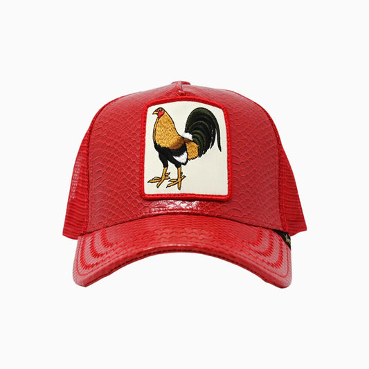 The Rooster Leather Trucker Hat