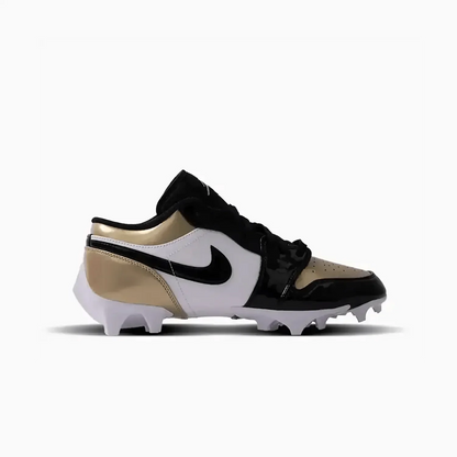 Men's Jordan 1 Low TD Football Cleat "Metallic Gold Black"