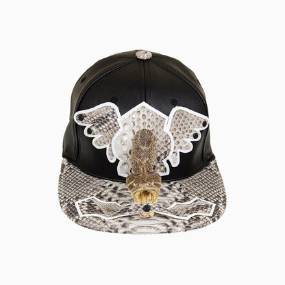 Breyer's Buck 50 Leather Hat with Faux Snake Skin Visor