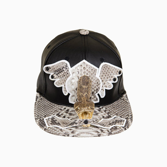 Breyer's Buck 50 Leather Hat with Faux Snake Skin Visor