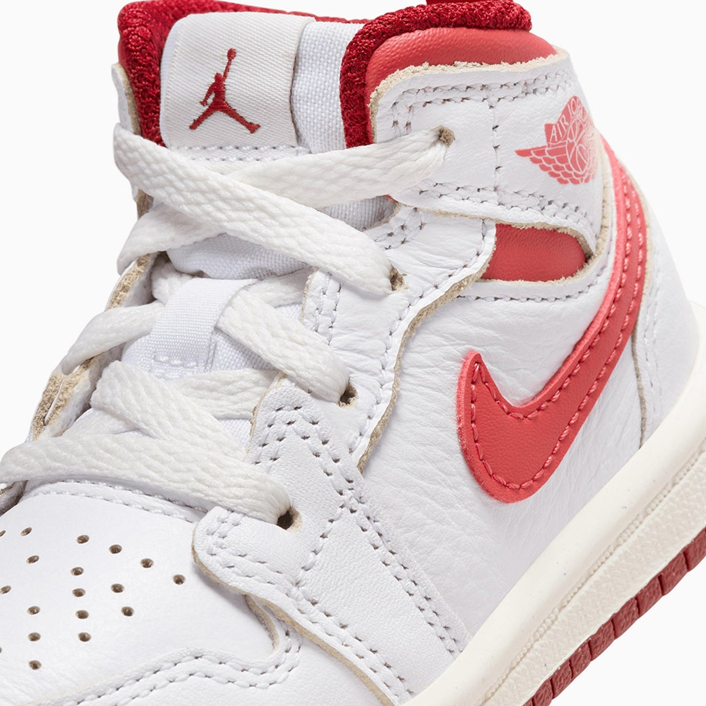 Kid's Air Jordan 1 Mid SE "White Dune Red" Toddlers