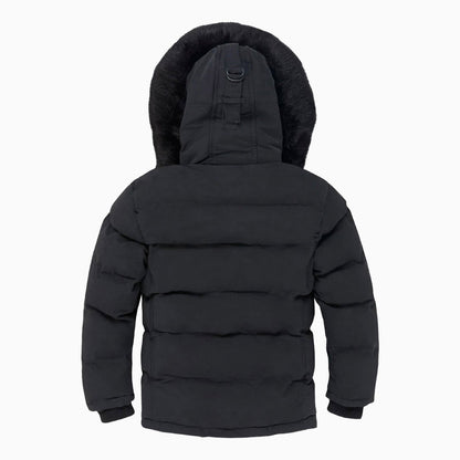 Men's Puffer With Faux Fur Jacket