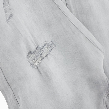 Men's Savar Ice Grey Slim Denim Ripped Jeans Pant