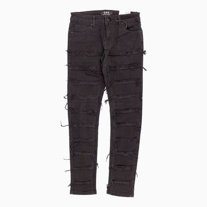 Kid's Black Distressed Ripped Denim Jeans Pant