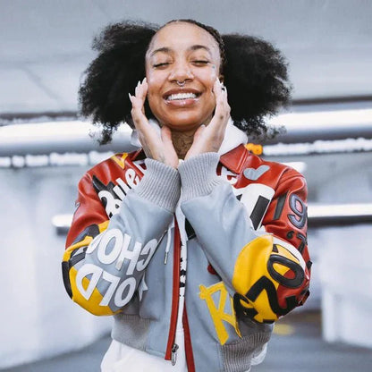Women's 50 Years Of Hip Hop Crop Leather Jacket