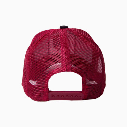 The Rooster White Burgundy Trucker Hat