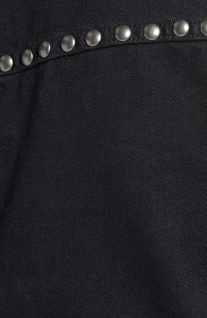 Women's Embroidered Denim Moto Jacket