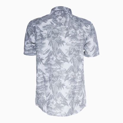 Men's Printed Linen Shirt And Shorts Outfit