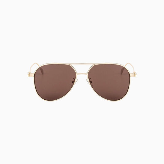 Alexander McQueen Gold Brown Sunglasses