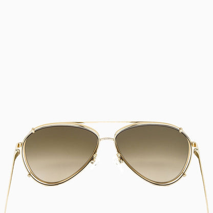 Alexander Mcqueen Pilot Gold Metal Sunglasses