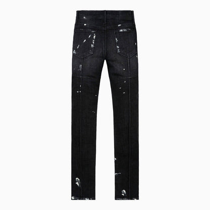 Men's Clayton Distressed Charcoal Paint Denim Pant