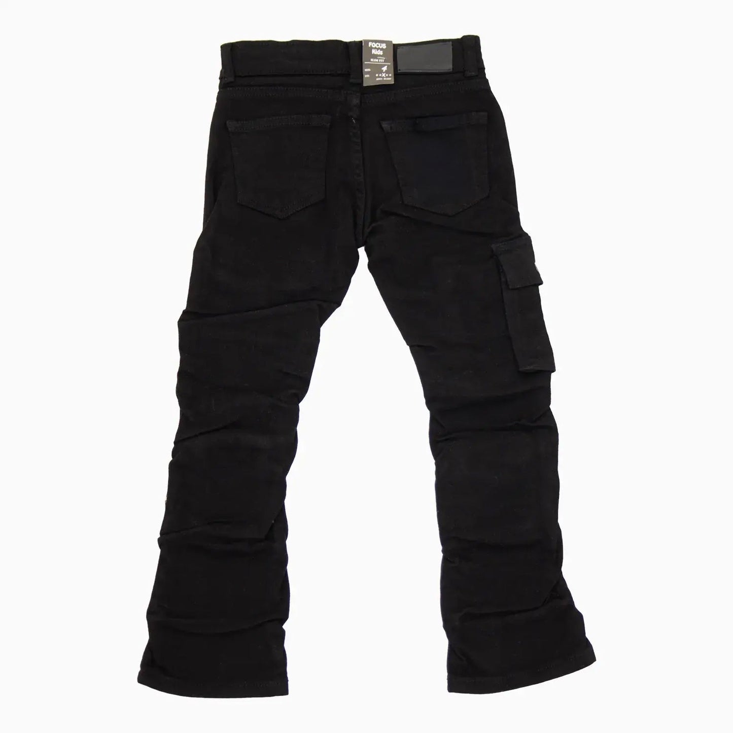 Kid's Cargo Distre Stacked Denim Pant