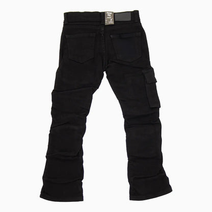 Kid's Cargo Distre Stacked Denim Pant