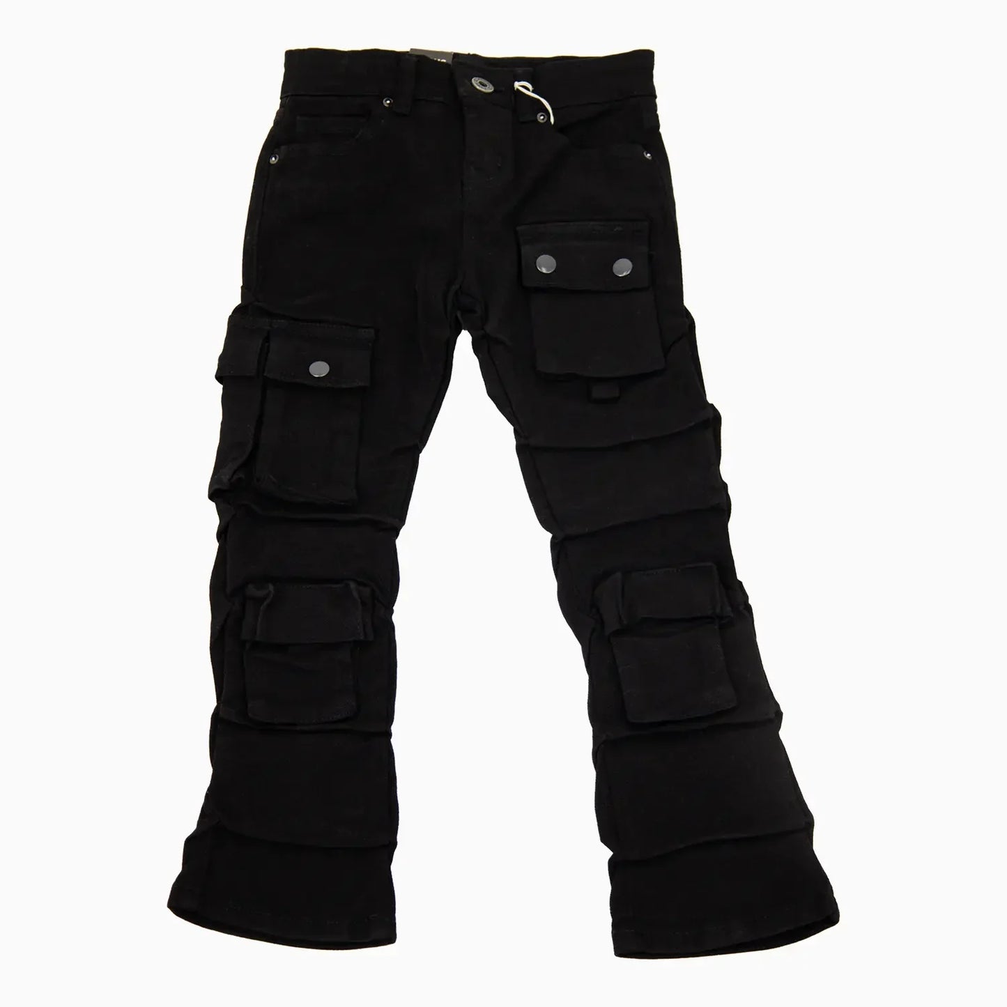 Kid's Cargo Distre Stacked Denim Pant