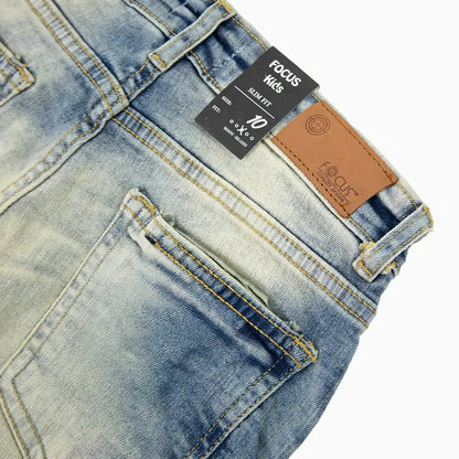 Kid's Cargo Distre Stacked Denim Pant