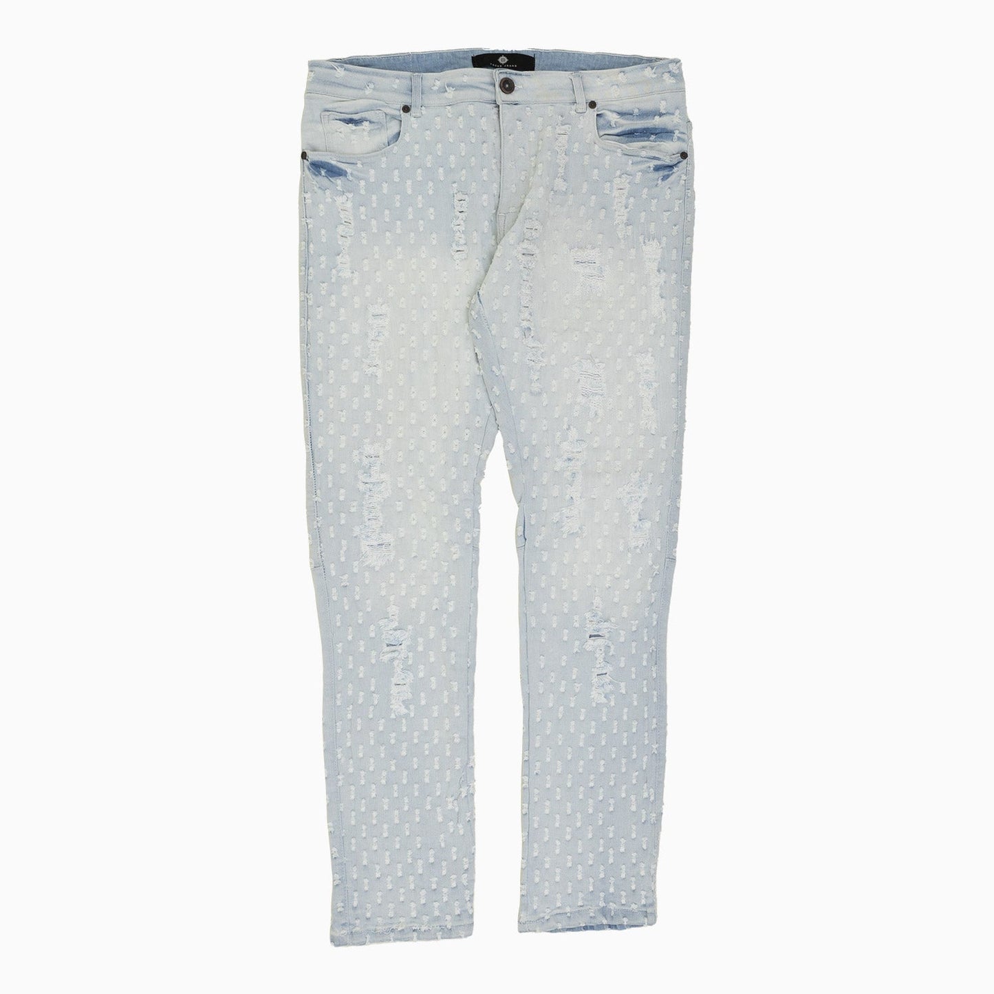 Men's Heavy Pin Distressed Denim Slim Pant