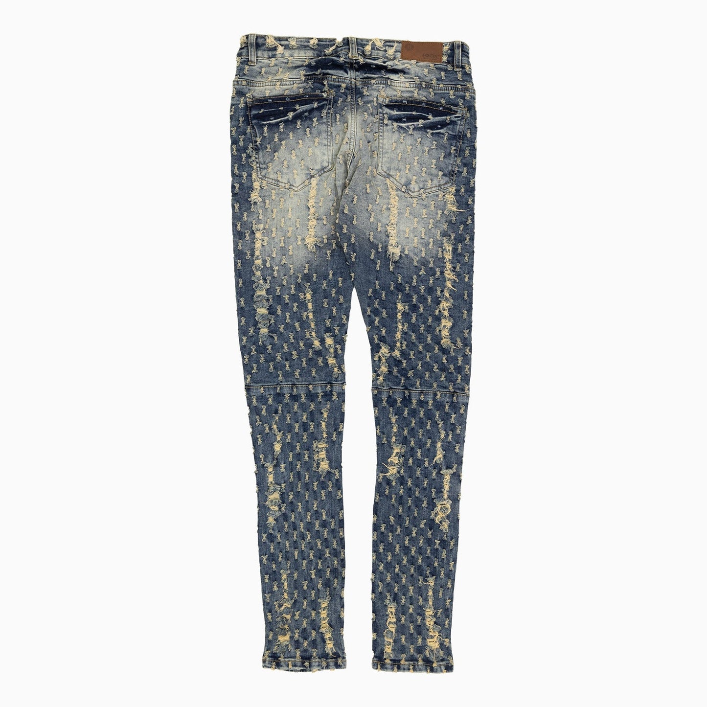 Men's Heavy Pin Distressed Denim Slim Pant