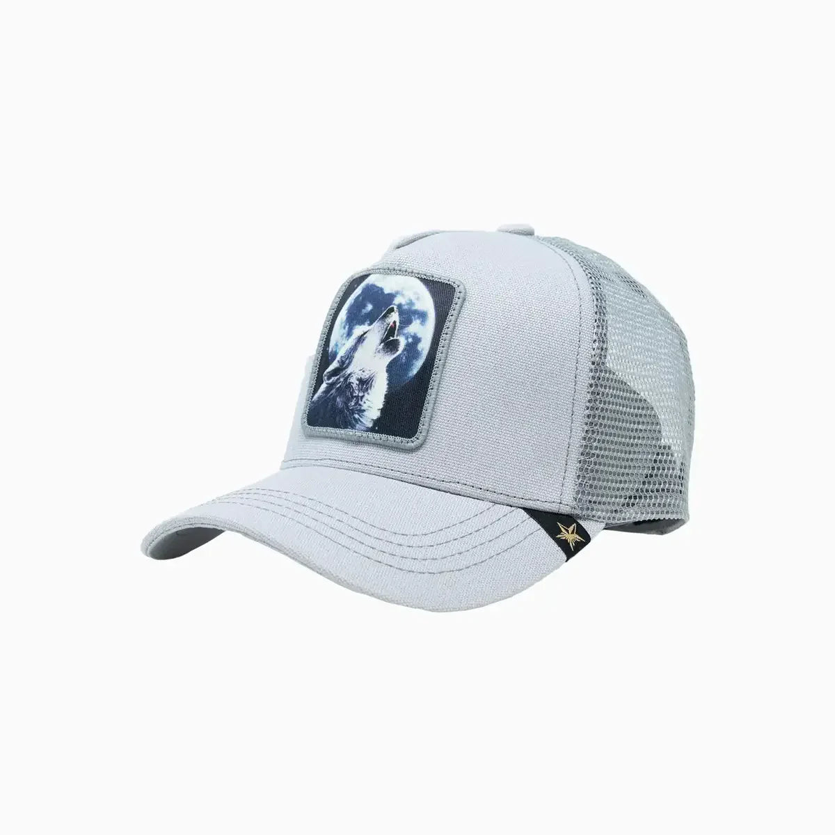 Full Moon Wolf Light Gray Trucker Hat