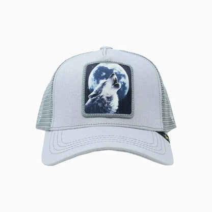 Full Moon Wolf Light Gray Trucker Hat