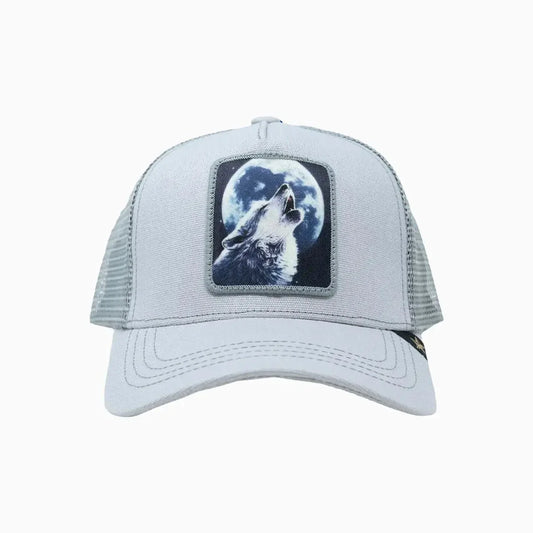 Full Moon Wolf Light Gray Trucker Hat