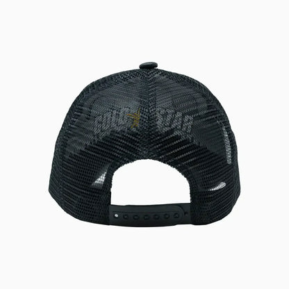 Goat Black Leather Trucker Hat