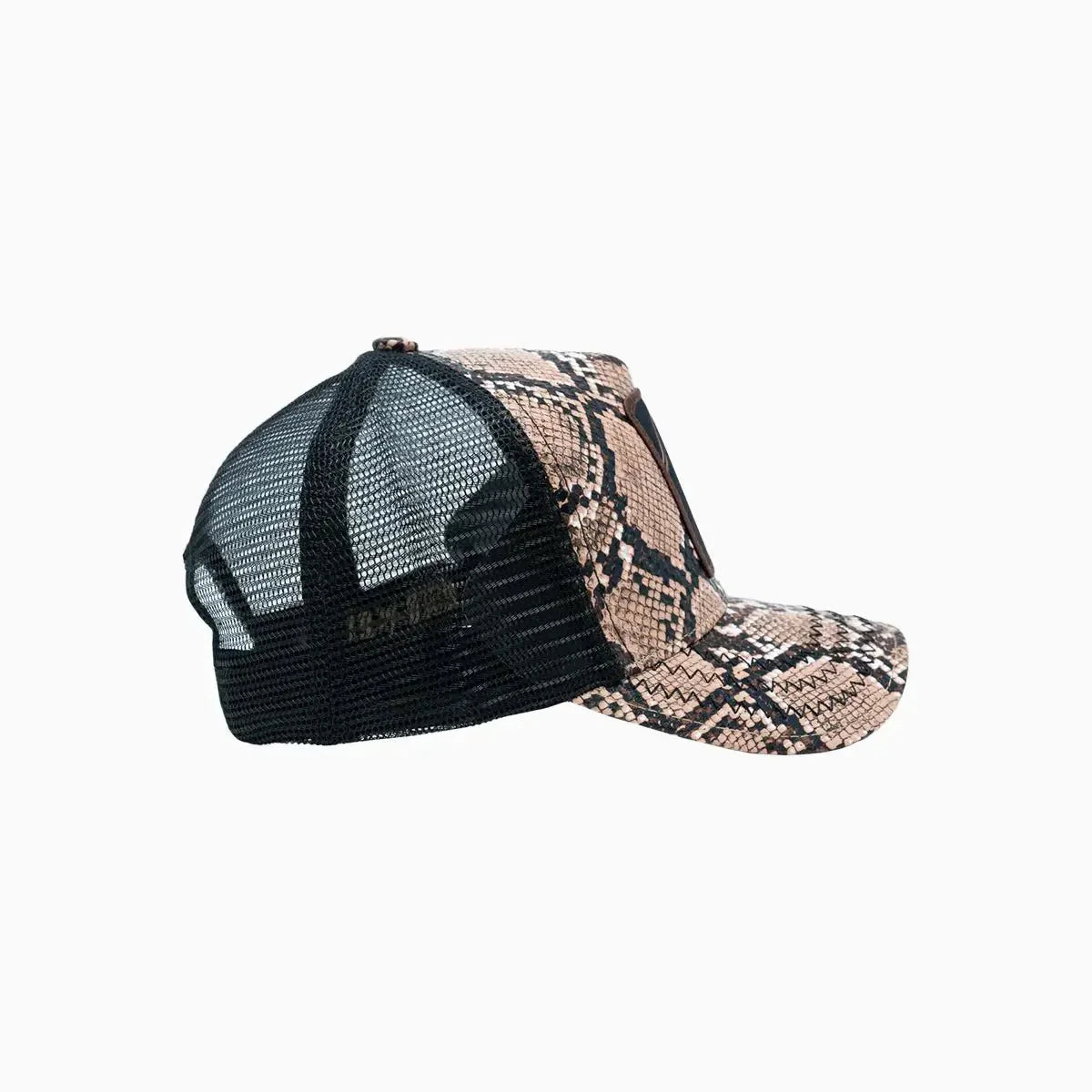 Goat Brown Leather Trucker Hat