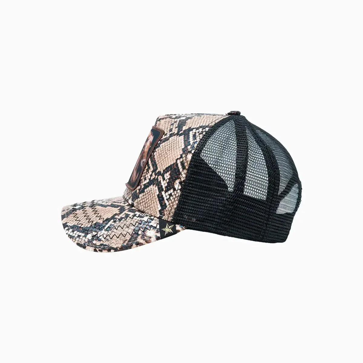 Goat Brown Leather Trucker Hat