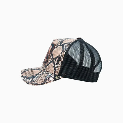 Goat Brown Leather Trucker Hat