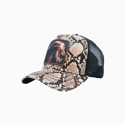 Goat Brown Leather Trucker Hat