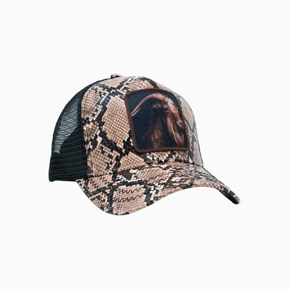 Goat Brown Leather Trucker Hat