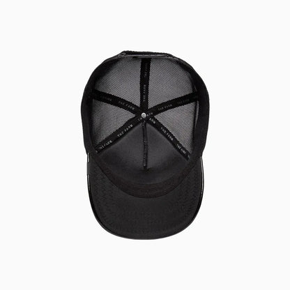 Obsidian Panther Puff Patent Trucker Hat