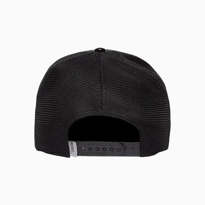 Obsidian Panther Puff Patent Trucker Hat