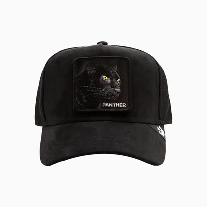 The Suede Panther Blacked Out Microsuede Trucker Hat