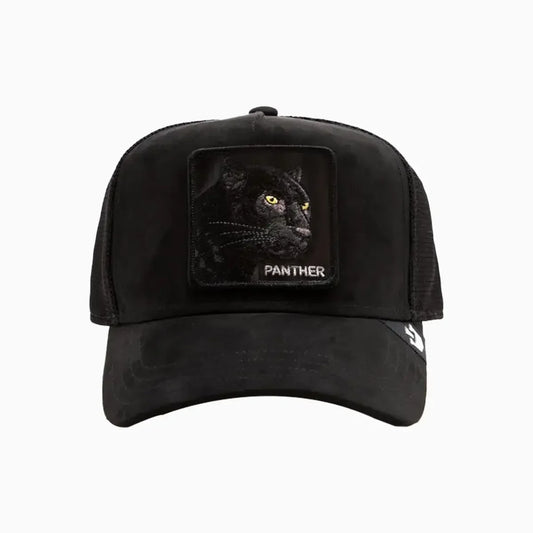The Suede Panther Blacked Out Microsuede Trucker Hat