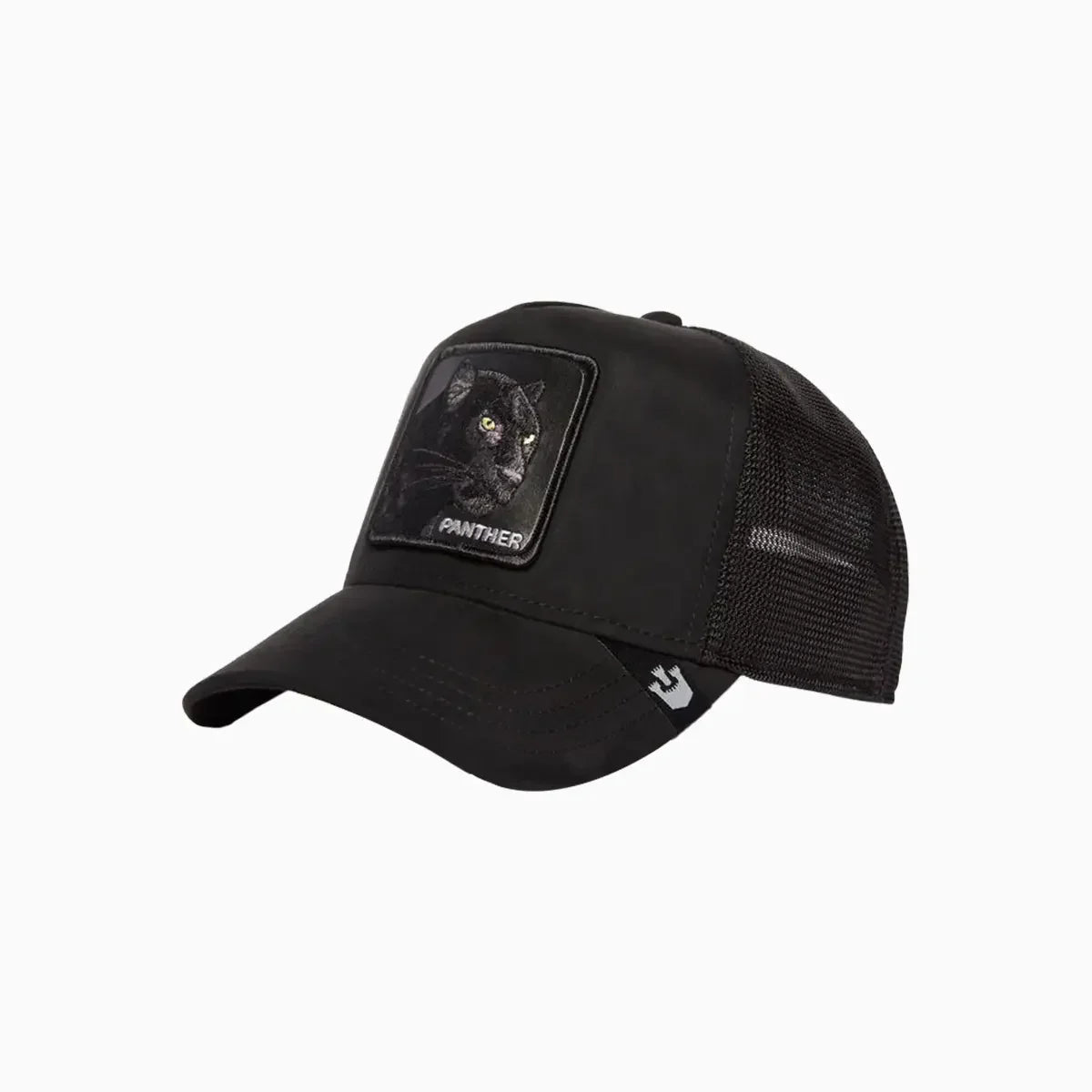 The Suede Panther Blacked Out Microsuede Trucker Hat