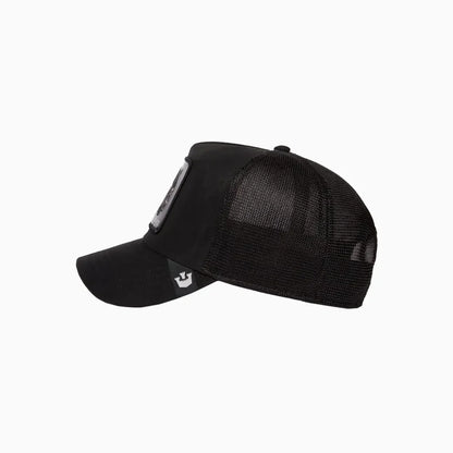 The Suede Panther Blacked Out Microsuede Trucker Hat