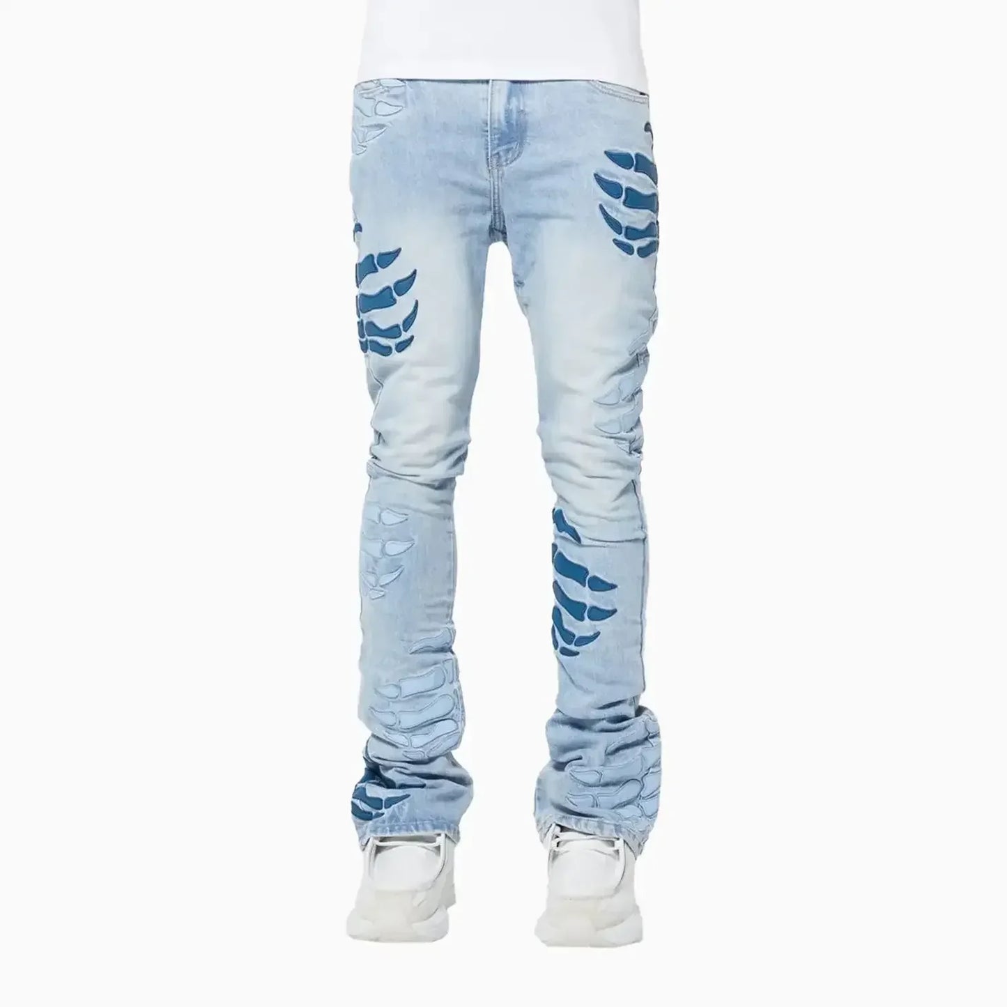 Men's Aqua Blue Hell Dragger Denim Pant