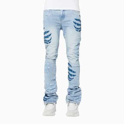 Men's Aqua Blue Hell Dragger Denim Pant