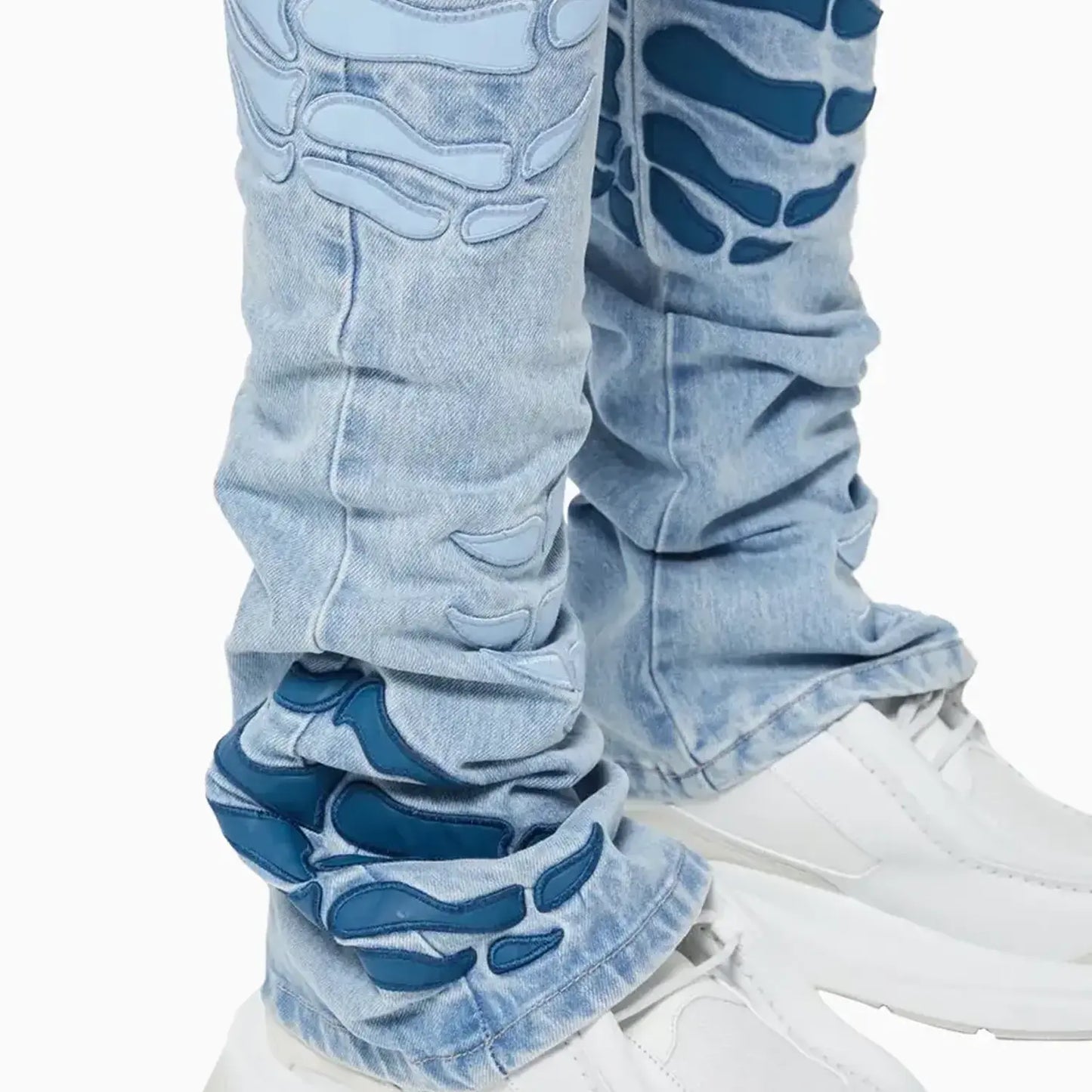 Men's Aqua Blue Hell Dragger Denim Pant