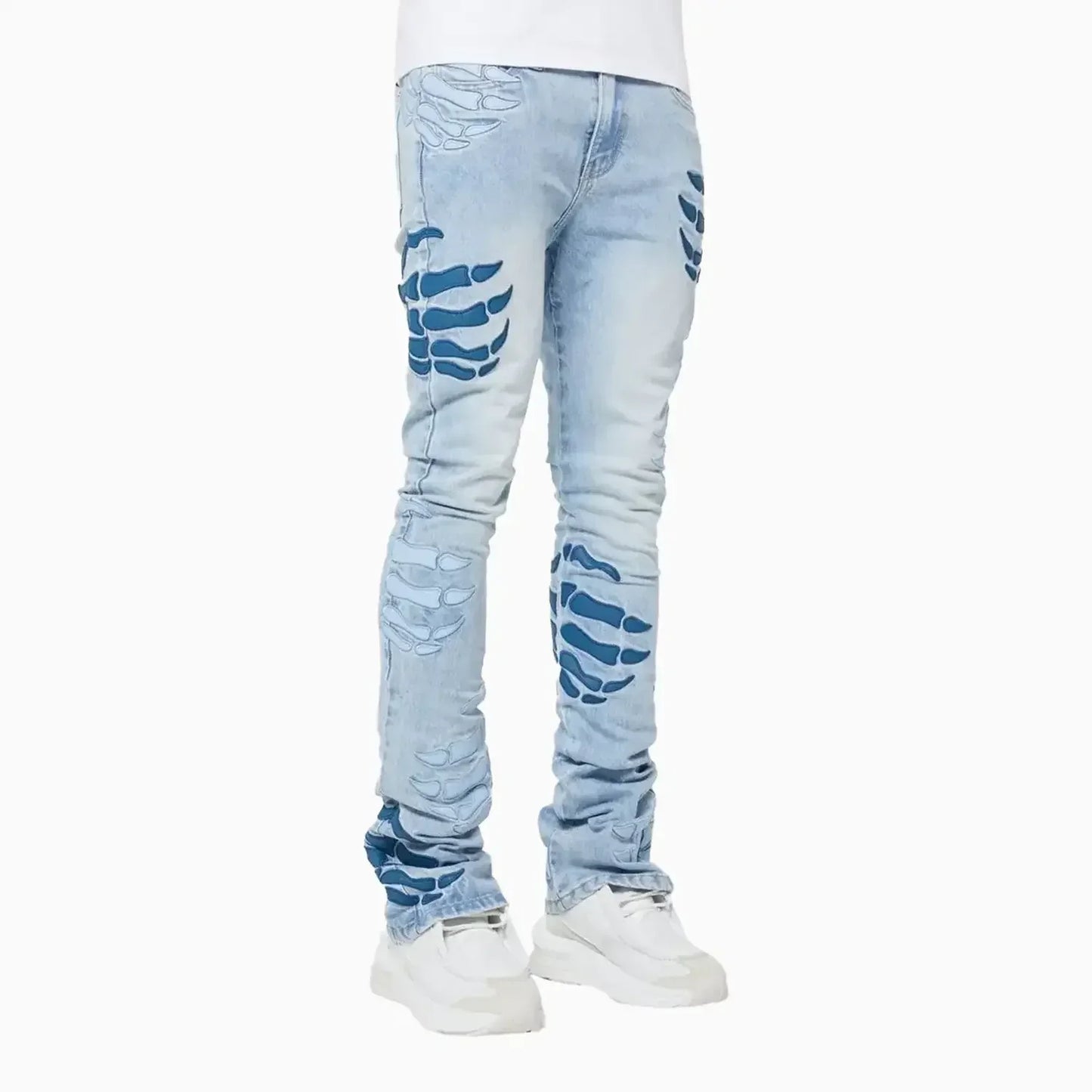 Men's Aqua Blue Hell Dragger Denim Pant