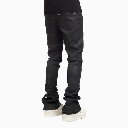 Men's Black Icon Embellished Denim Pant