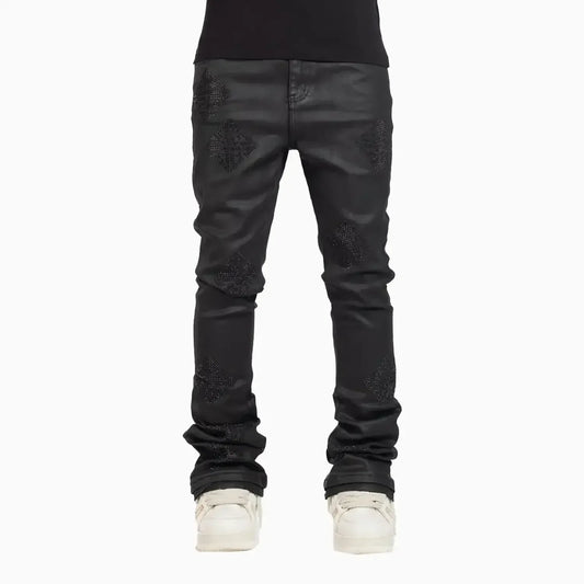 Men's Black Icon Embellished Denim Pant