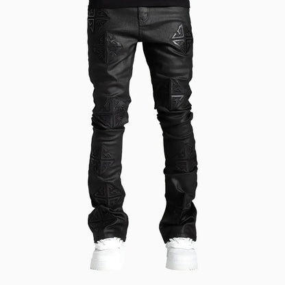 Men's Obsidian Black Icon Stacked Denim Pant