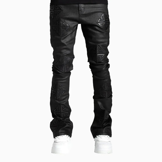 Men's Obsidian Black Icon Stacked Denim Pant
