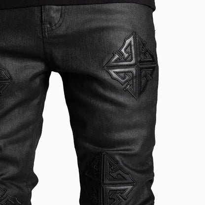 Men's Obsidian Black Icon Stacked Denim Pant