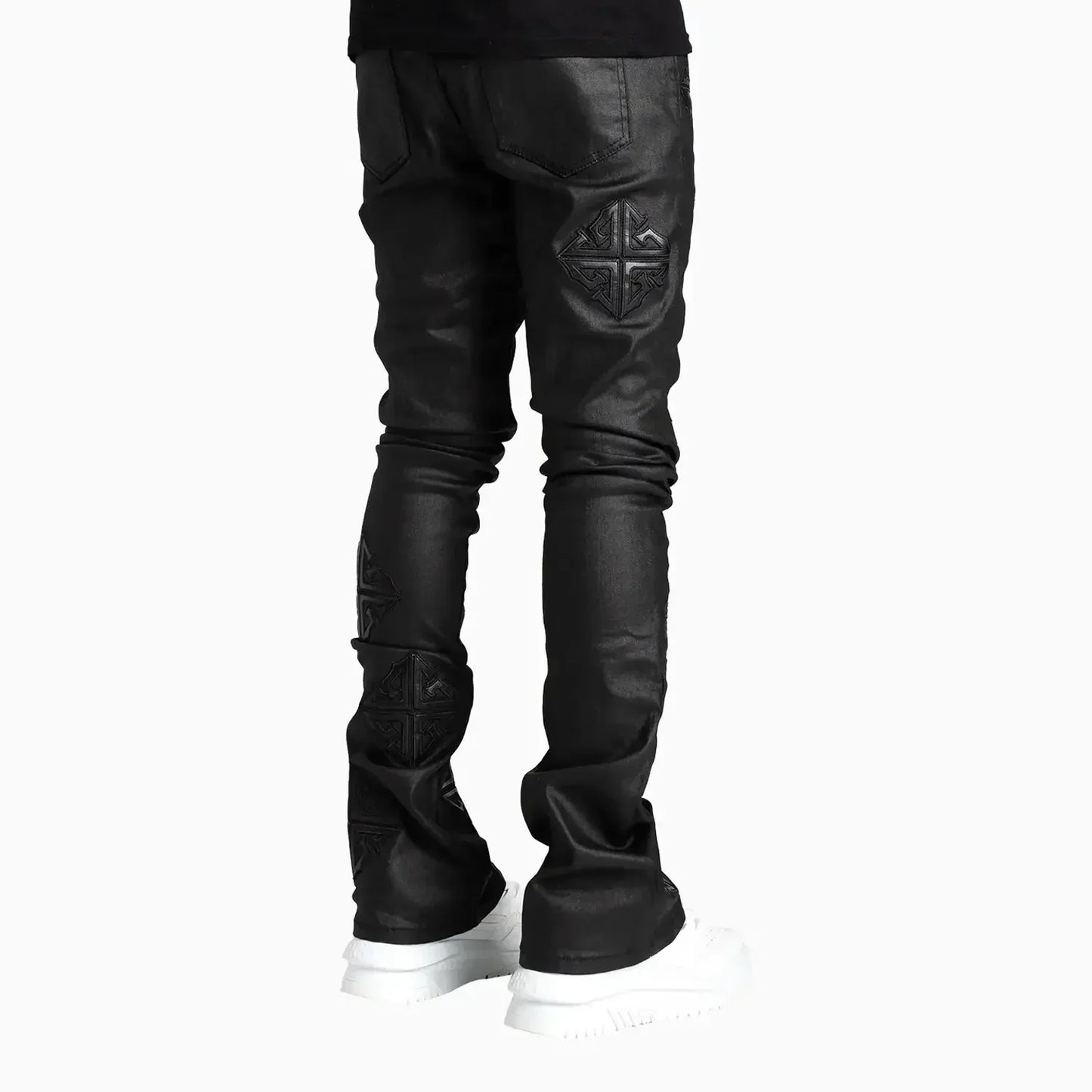 Men's Obsidian Black Icon Stacked Denim Pant